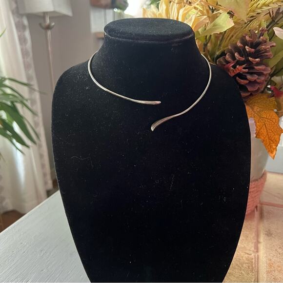 Bayanihan 925 Sterling Silver Open Collar Choker Necklace VINTAGE - Picture 2 of 8